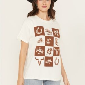 Shyanne Cream and Brown Graphic Tee
